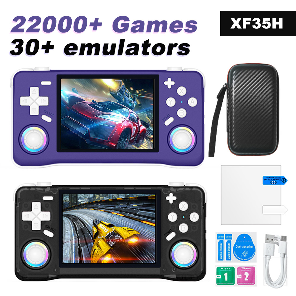 Retro Gaming Arcade Console - XF35H เครื่องเล่นเกมพกพาขนาดเล็กสไตล์เรโทร หน้าจอขนาด 3.5 นิ้วแบบเต็มจอ พร้อมไฟ
