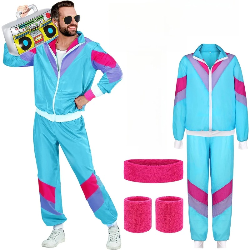 Retro Gaming Jacket - 80s 90s ชุดแฟนซีเครื่องแต่งกายสําหรับชายคู่ Stag Do ชุดเครื่องแต่งกาย