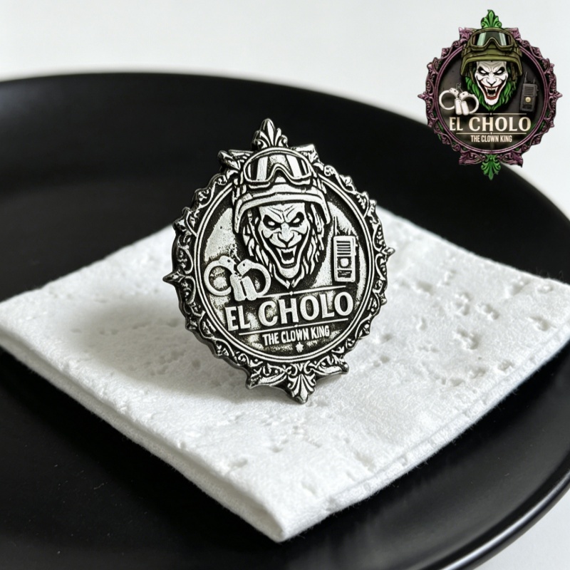 Retro Gaming Jacket - เข็มกลัดโลโก้ตัวตลกแบบกำหนดเอง สไตล์เรโทรโกธิค ทำจากสแตนเลส สำหรับติดเสื้อแจ็คเก็ต หมวก และเสื้อผ้า