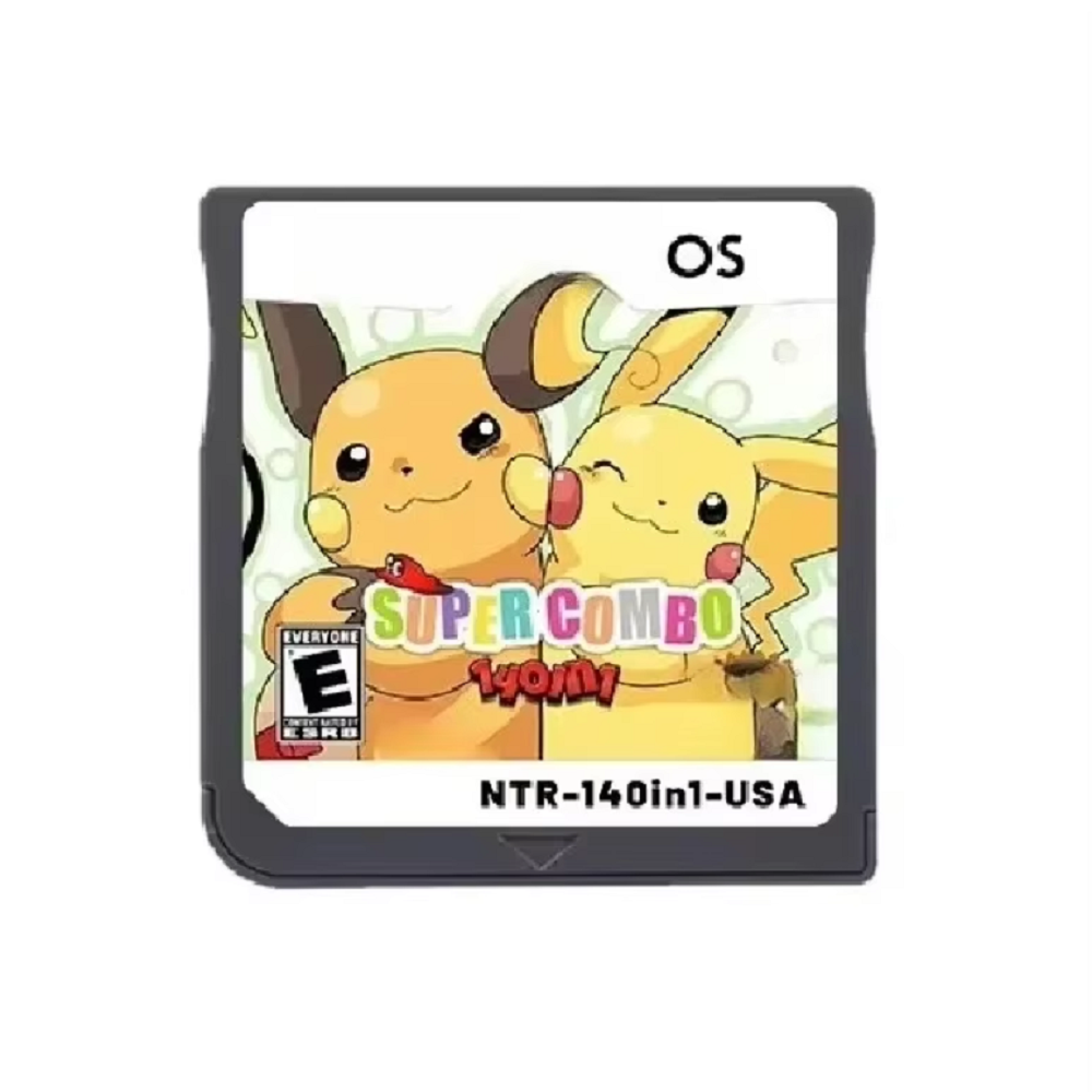Retro Gaming Gif - โปเกมอน 140-in-1 ซูเปอร์คอมโบ V1.0 ตลับเกมวิดีโอ NDS
