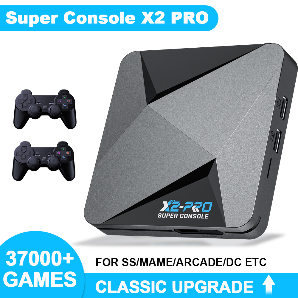 Retro Gaming X2 - KINHANK ซุปเปอร์คอนโซล X2 โปรคอนโซลวิดีโอเกมย้อนยุคพร้อมวิดีโอเกม 37000 เกมสำหรับ