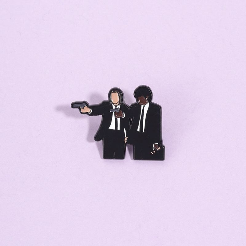 Retro Gaming Jacket - เข็มกลัดเคลือบลาย Pulp Fiction สไตล์เรโทรพังก์ สำหรับติดกระเป๋าเป้ เสื้อแจ็คเก็ต