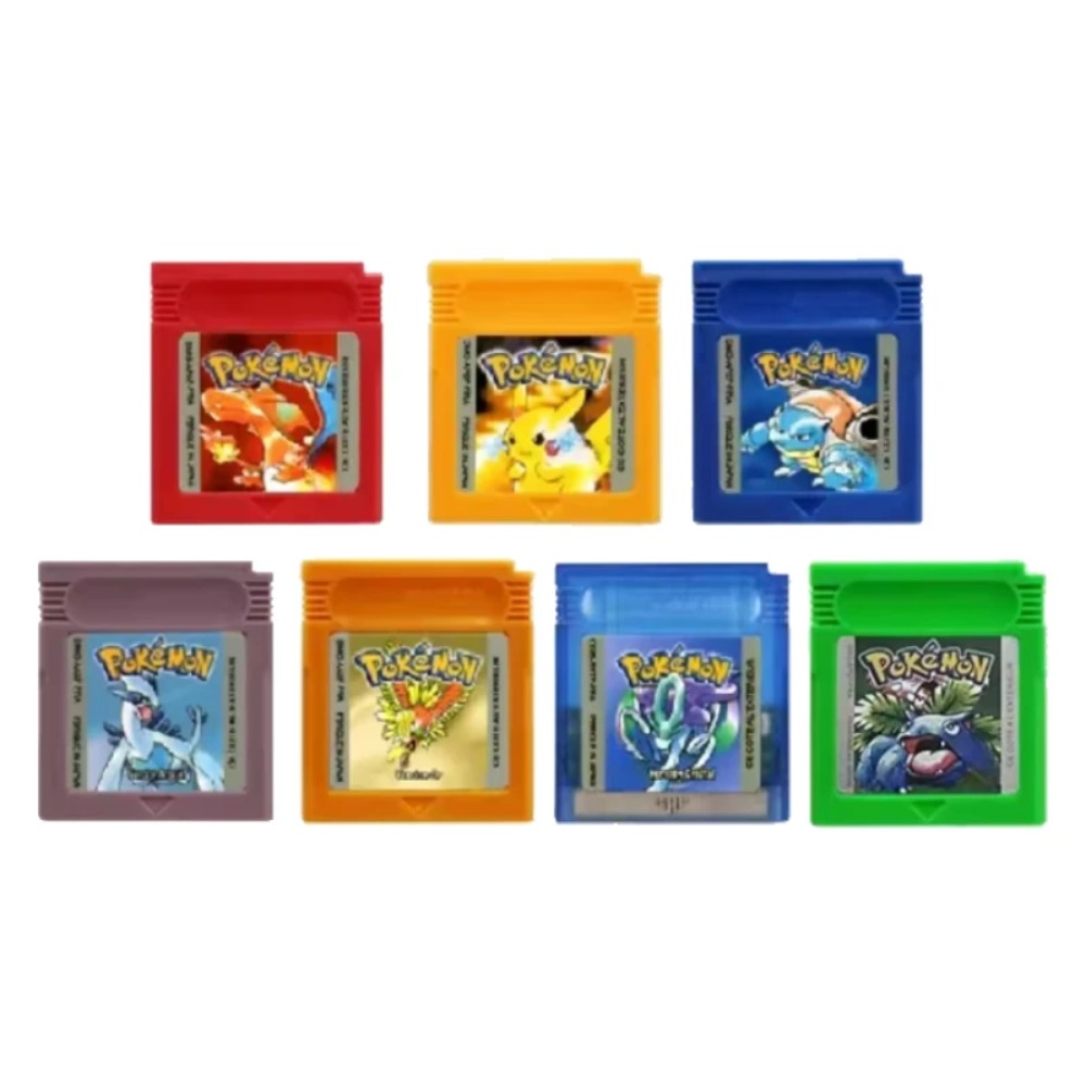 Retro Gaming Gif - ชุดตลับเกมโปเกมอน GBC 16 บิต หลายสี ของเล่นย้อนยุค
