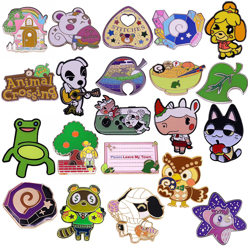 Retro Gaming Gifts - เข็มกลัดโลหะลายการ์ตูนอนิเมะ เกมส์ อนิเมะ ลายสัตว์ สำหรับติดเสื้อผ้า หมวก