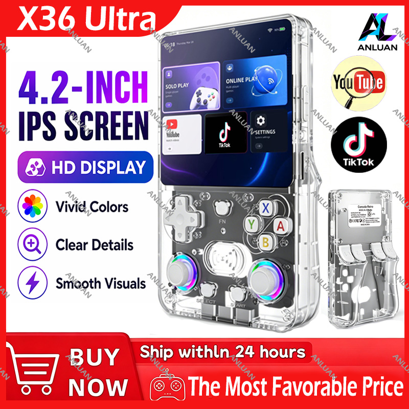 Retro Gaming Emulator - เครื่องเล่นเกมพกพา X36 Ultra All-In-One Retro หน้าจอ