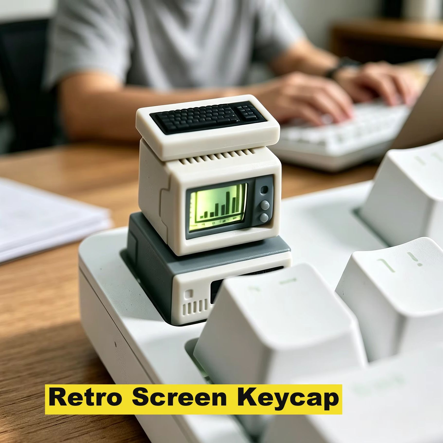 Retro Gaming Keycaps - คีย์แคปคอมพิวเตอร์สไตล์เรโทร ไฟแบ็คไลท์ อุปกรณ์เสริมคีย์บอร์ด คอมพิวเตอร์แบบกำหนดเอง ของตกแต่งคีย์แคปเรซิ่นรูปทรงแปลกใหม่ ของขวัญสำหรับเกมเมอร์/เพื่อนๆ
