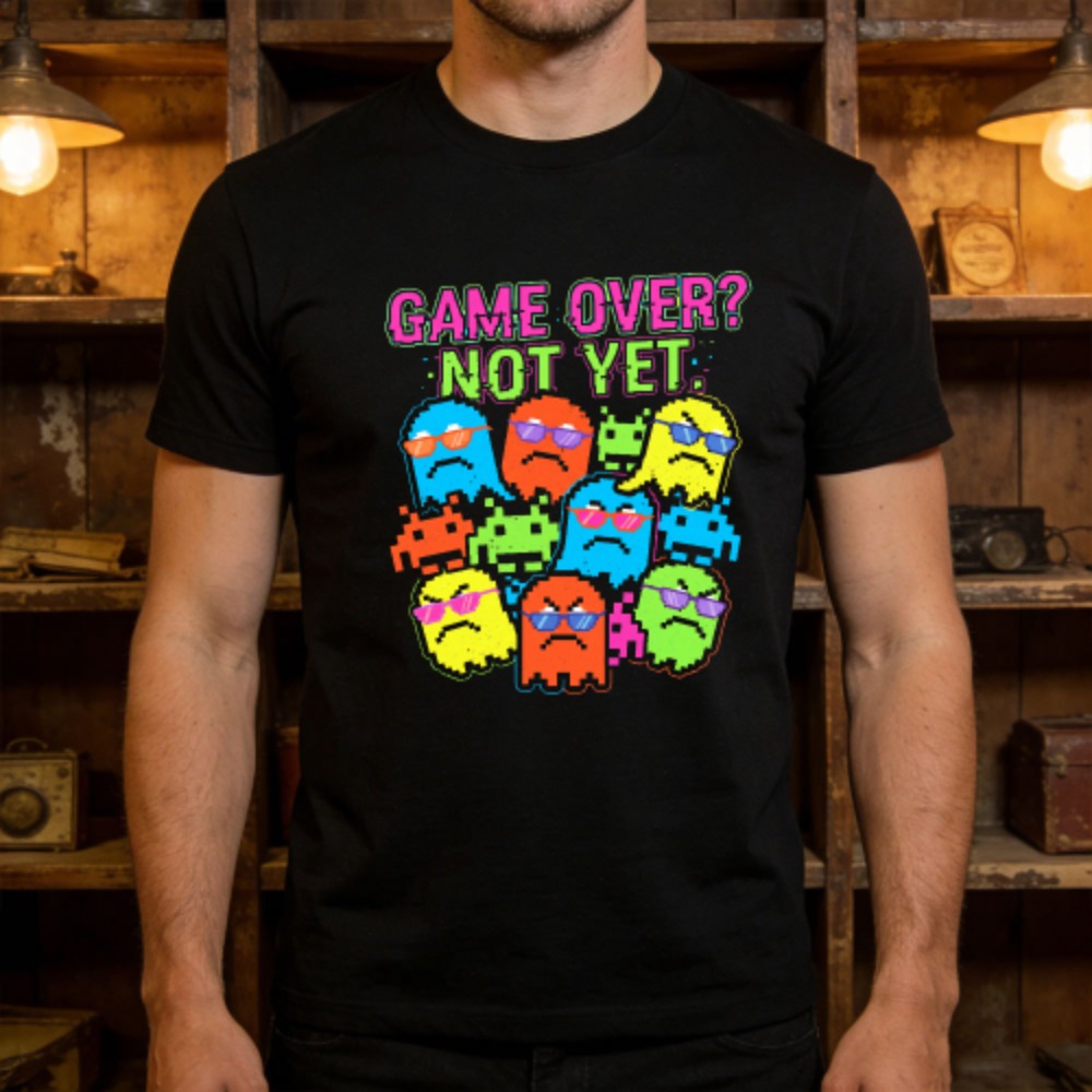 Retro Gaming Meme - เกมโอเวอร์ ยังไม่จบ ตลก ย้อนยุค พิกเซล อาร์เคด