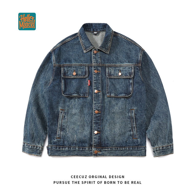 Retro Gaming Jacket - HELLOMARCEL แจ็คเก็ตยีนส์คุณภาพหรู ไซส์ EU US สไตล์สตรีทแวร์