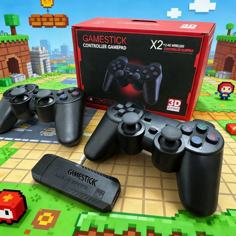 Retro Gaming X2 - เครื่องเล่นเกมย้อนยุคแบบเสียบแล้วเล่น รองรับการเชื่อมต่อ HDMI 4K แบบไร้สาย รุ่น