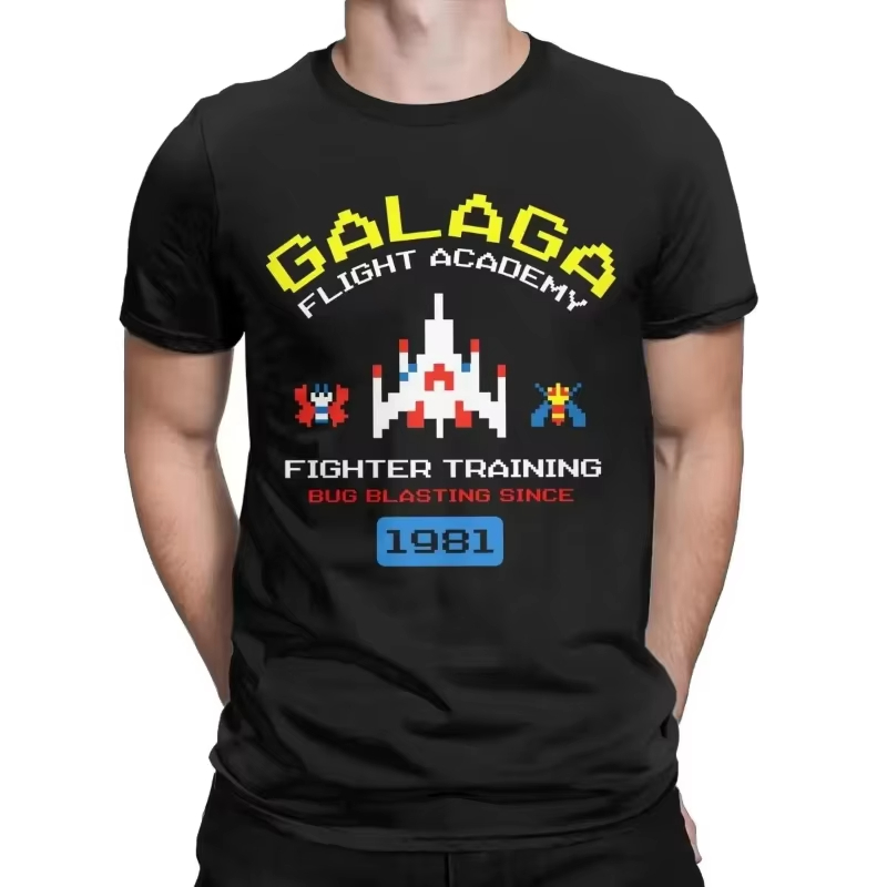Retro Gaming Gifts - เสื้อยืดลายเกม Galaga สไตล์เรโทร ยุค 80s แนวอินเวเดอร์