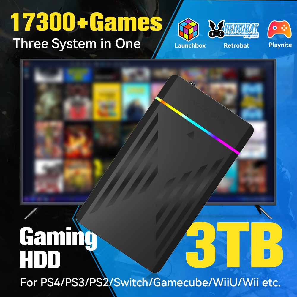 Retro Gaming Mini Pc - 3TB แบบพกพา HDD LaunchBox/Retrobat/Playnite คอนโซลเกม Retro