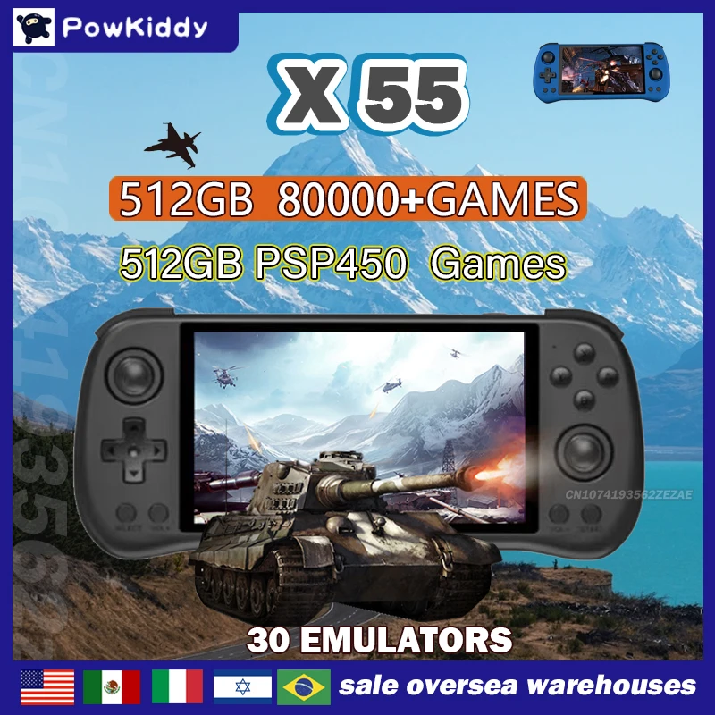 80000 เกม 512G POWKIDDY X55 5. - Retro Gaming Arcade Console บทวิจารณ์และราคา