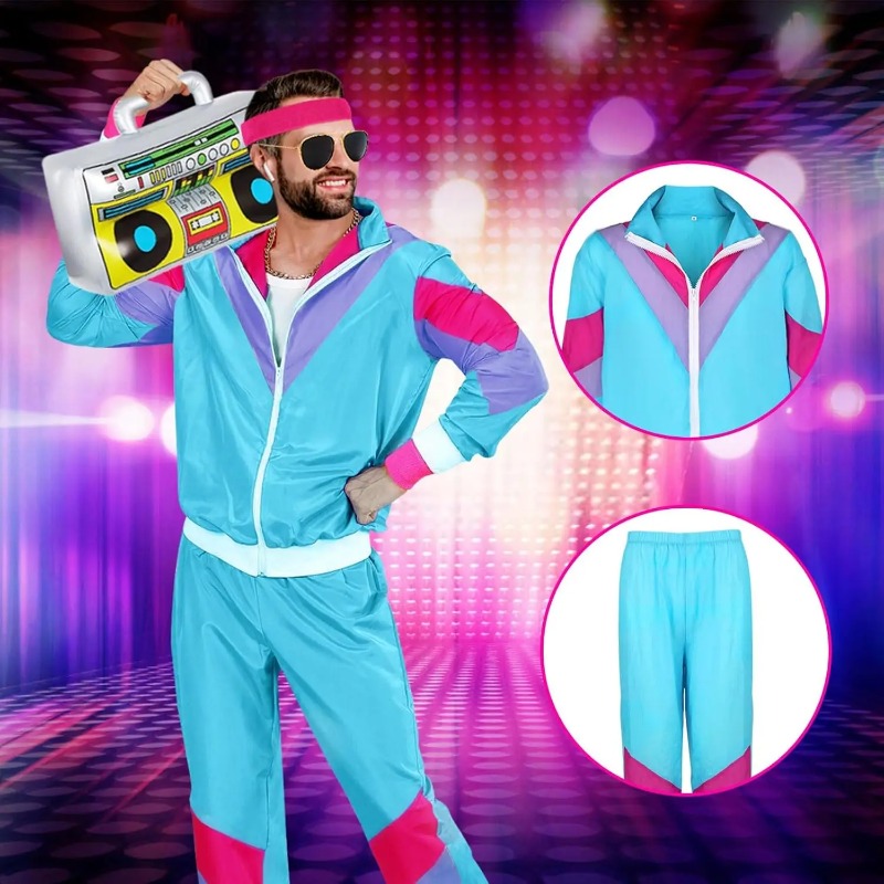 80s 90s ชุดแฟนซีเครื่องแต่งกาย - Retro Gaming Jacket บทวิจารณ์และราคา