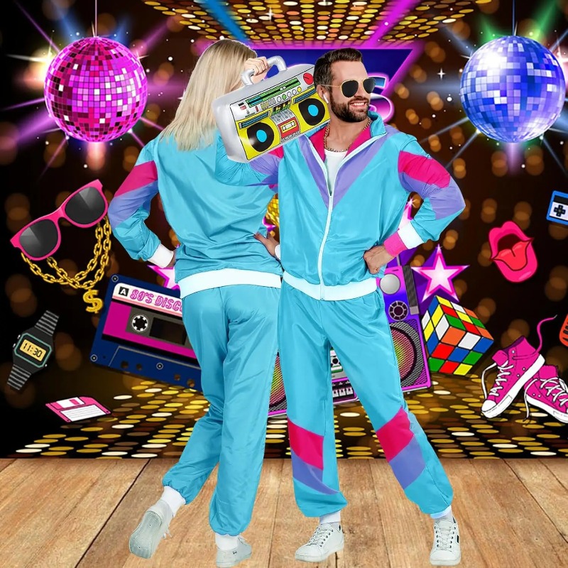 80s 90s ชุดแฟนซีเครื่องแต่งกาย - Retro Gaming Jacket บทวิจารณ์และราคา