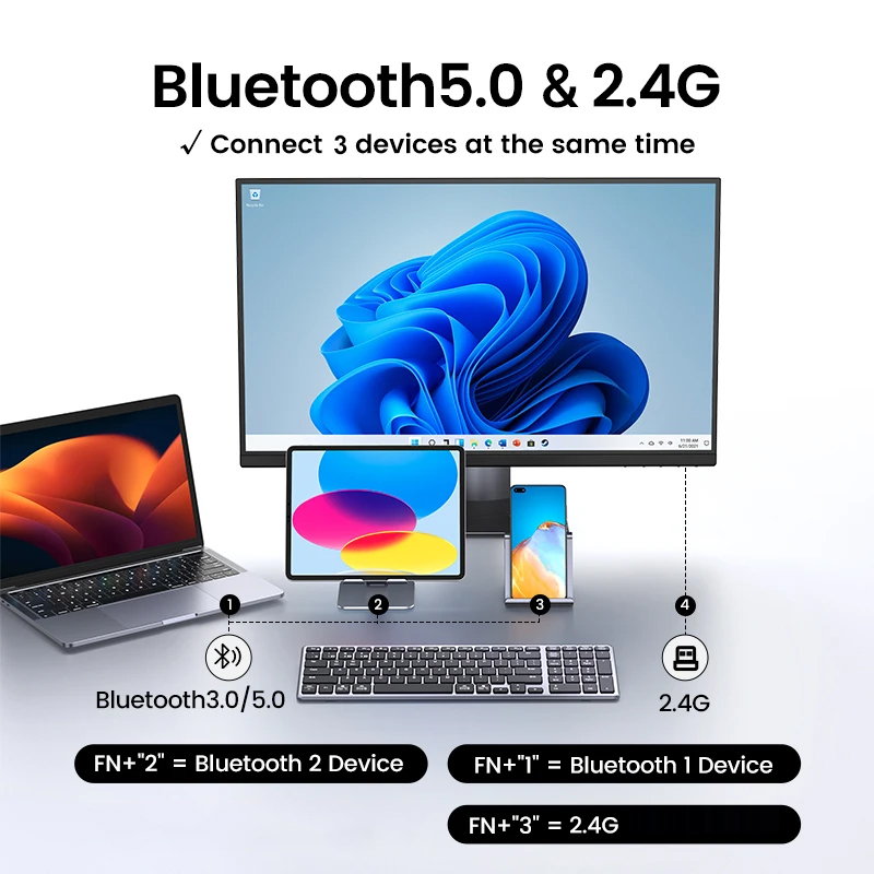 ใหม่บลูทูธ 5.0 คีย์บอร์ดไร้สาย - Retro Gaming Mac บทวิจารณ์และราคา