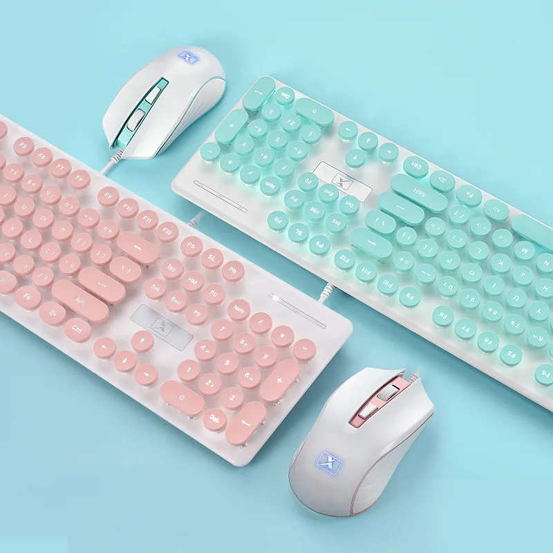 สีชมพู Retro คีย์บอร์ดและเมาส์ - Retro Gaming Mini Pc บทวิจารณ์และราคา